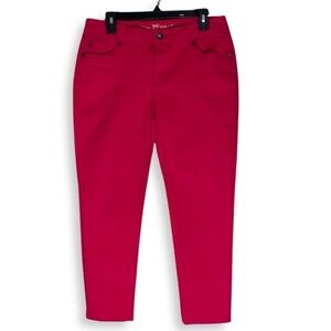 Simply Vera Wang Jeans Womens 12‎ Cherry Red Skinny Ankle Stretch Pants 31x26
